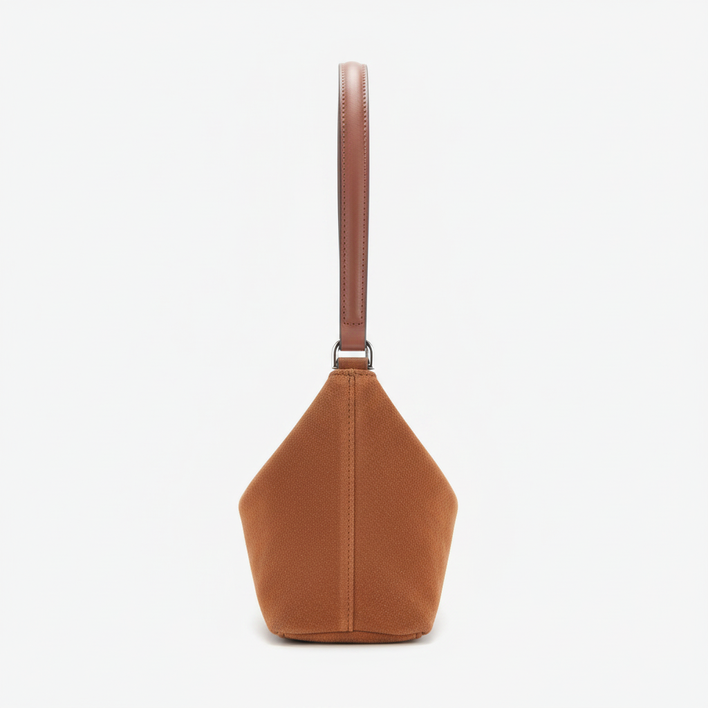 Vue côté sac baguette caramel